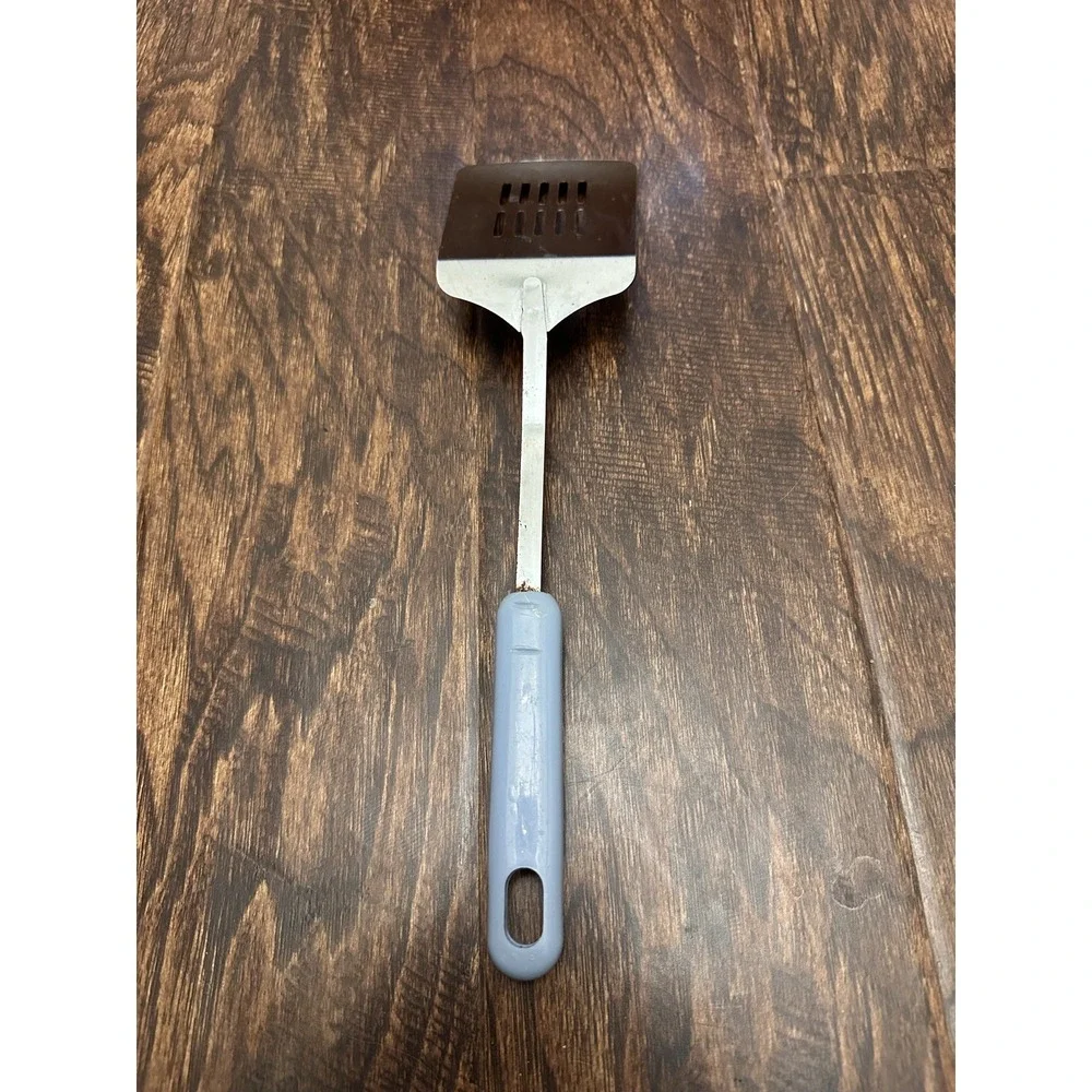 Vintage Blue Handle Slotted Spatula